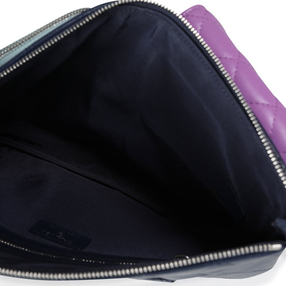 CHANEL Rare Multicolor Quilted Lambskin Pocket O-Case - Picture 4 of 7